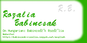rozalia babincsak business card